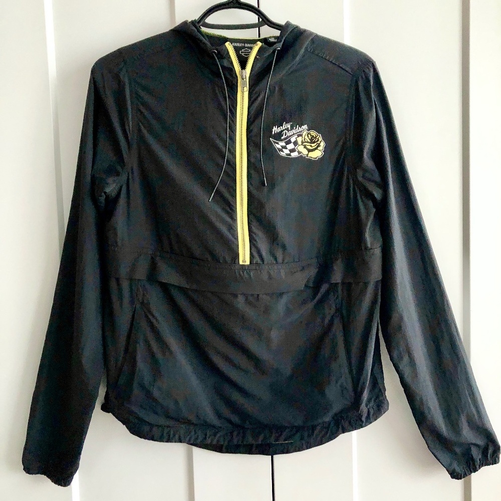 Harley Davidson, Bar & Shield, Packable, Anorack, Womens, Hooded Windbreaker, XS